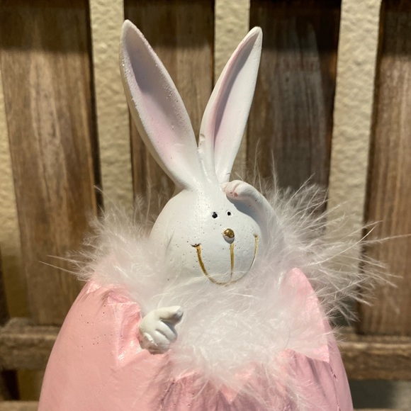 Easter Bunny Decor Set of 2, Bunnies Hatching In Easter Eggs Resin Decor - Picture 7 of 13